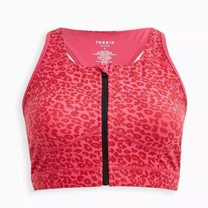 Torrid Low-Impact Wireless Zip-Front Active Sports Bra Sz 2X NWT